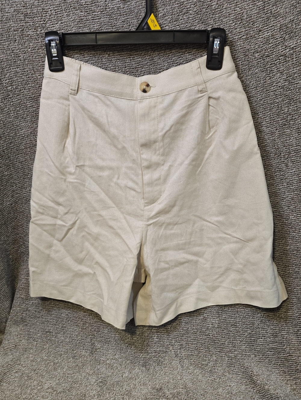 Time and Tru High-Waist Cream Shorts